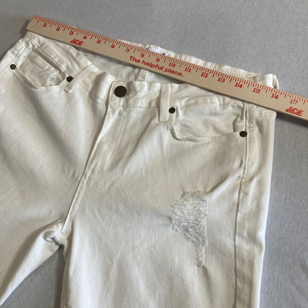 Paige Verdugo Ultra‎ Skinny Jeans 28 (Fit 34 Waist) Optic White Distressed W1454 - Picture 5 of 16